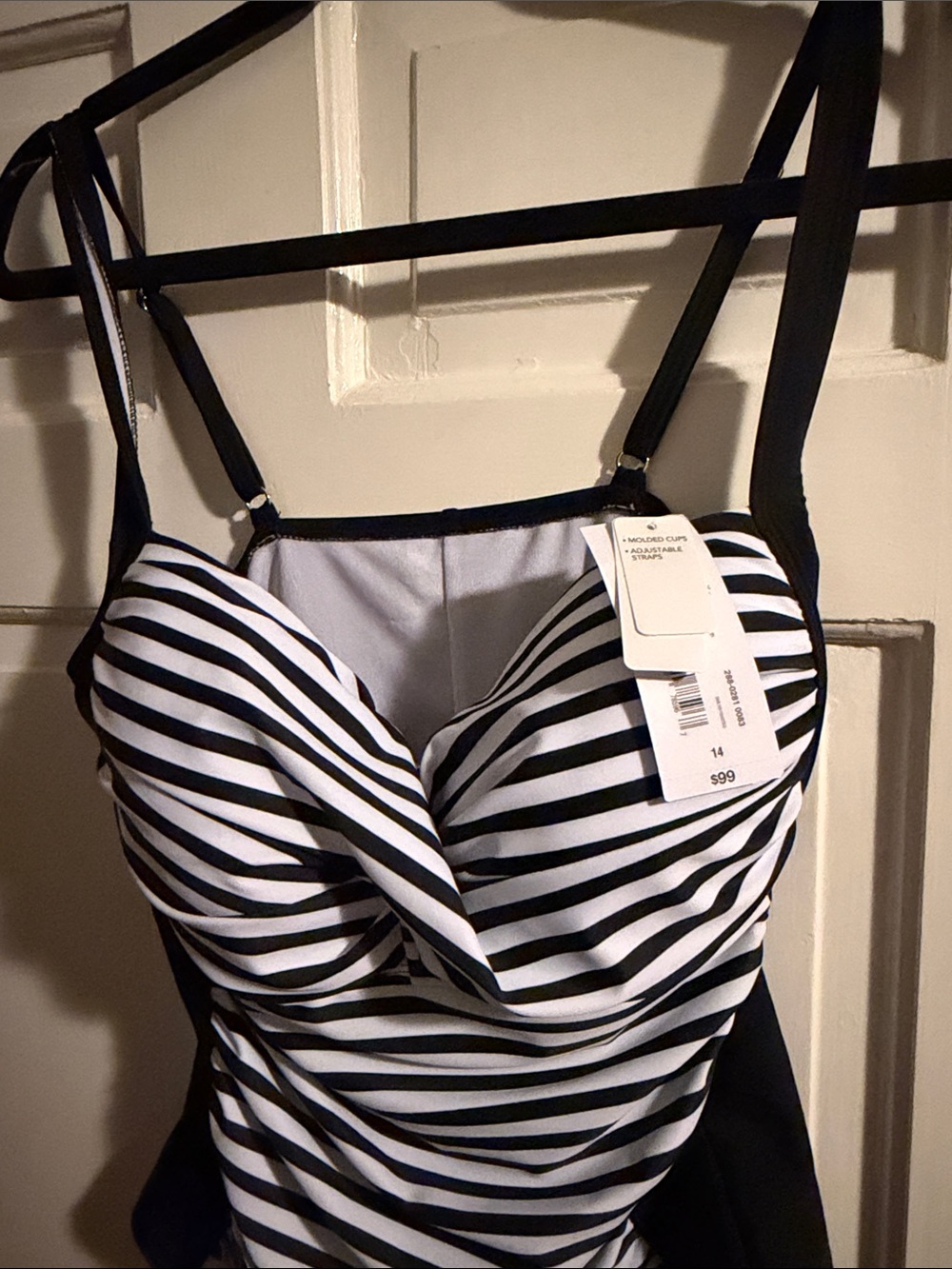 Liz Claiborne Black and White Striped Women’s One-Piece Swimsuit
